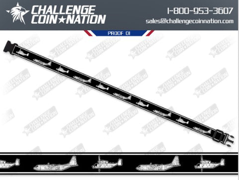 Custom reflective belt example — unit motto design