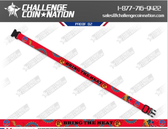 Custom reflective belt example — special event design